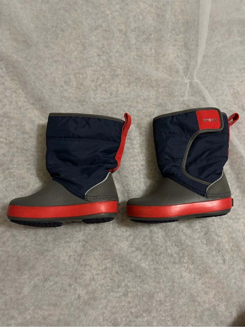 CROCS Kids Navy and Red Insulated Snow Boots